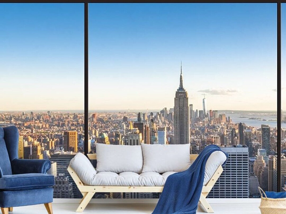 Buy New York City View Peel and Stick Wallpaper Mural, Skyline Nyc Wall