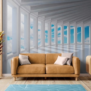 Modern 3D Wallpaper Mural for Accent wall covering peel and stick vinyl, cool wallpaper mural design, Wall decor for living room or Bedroom