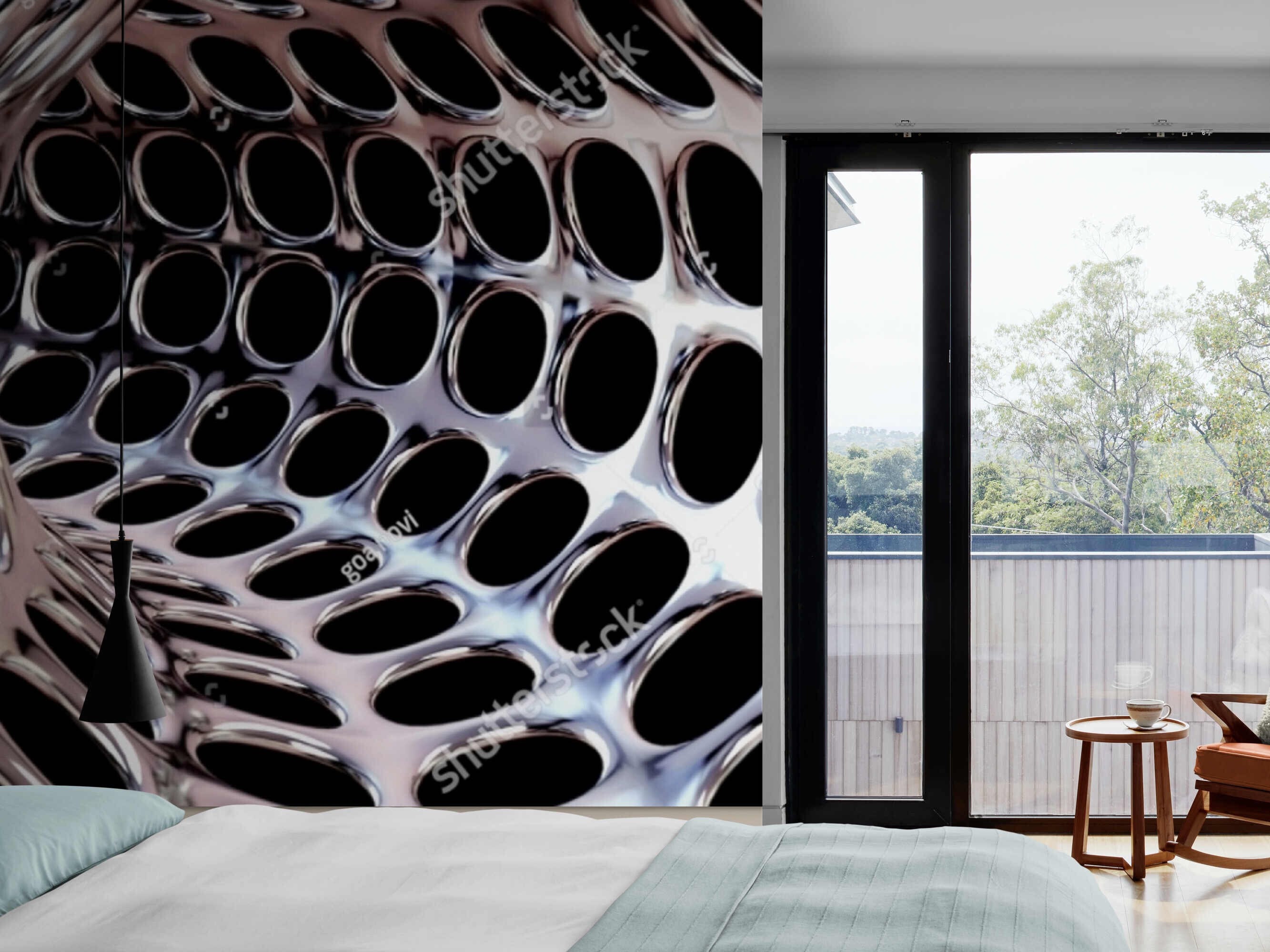 Geometric 3d Wallpaper Murcielago Hexagon Feature Etsy