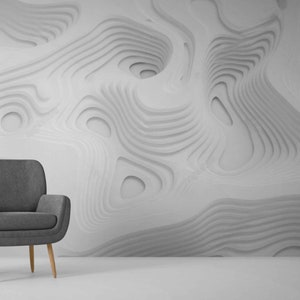 Textured 3D wallpaper peel and stick for living accent wall decor, modern wallpaper, white embossed wallpaper 3d for  wall paper art
