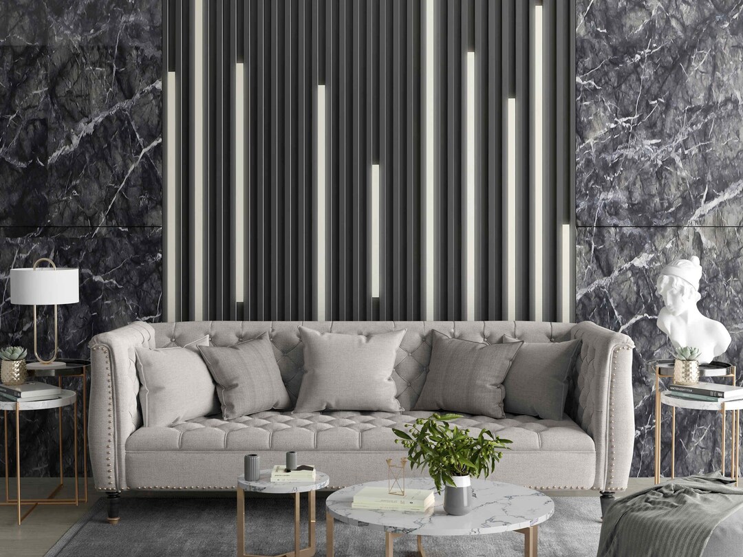 Black Marble Wallpaper - Modern Wall Mural Peel and Stick, Luxury ...