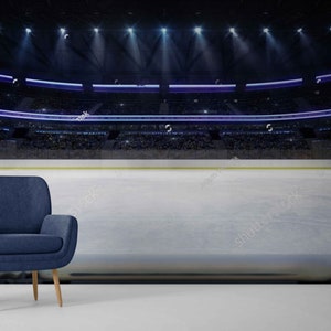 Ice Rink Wall Mural Arena Wallpaper Boys Bedroom Decor Peel And Stick wallpapers Hockey Arena Design Bedroom Wall Mural Ice Sport Wall Art