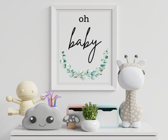 Oh Baby Printable Wall Art Digital Download Nursery | Etsy