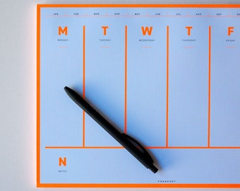 Wochenplaner Neon DIN A4, daily planner, weekly planner, Schreibtisch, office