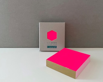 Mini Memo NEON, Neon Pink Notepad, Shopping List, Desk, Notes, Office
