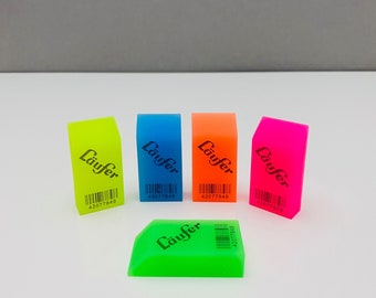 LÄUFER eraser translucent, eraser neon, made in Germany
