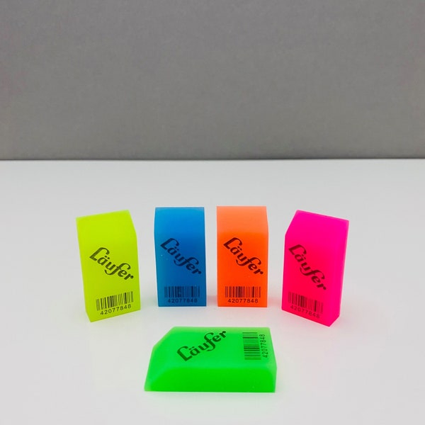 LÄUFER eraser translucent, eraser neon, made in Germany