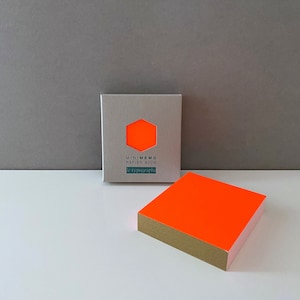 Mini Memo NEON, Notizblock FLUO Orange, Einkaufsliste, Schreibtisch, Notizen, office Bild 1