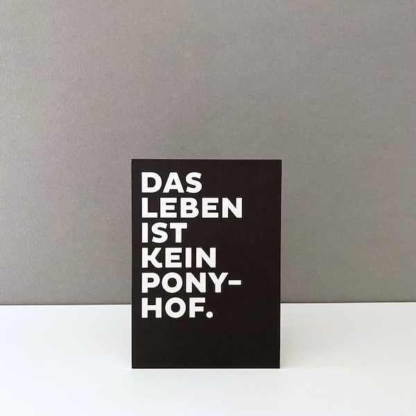 Postkarte DAS LEBEN IST....  A6 Karte, Grusskarte, Glückwunschkarte, Statement, Typo, Design, made in Germany