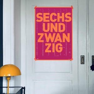 Wall calendar 2026, Calendar 2026, Neon calendar