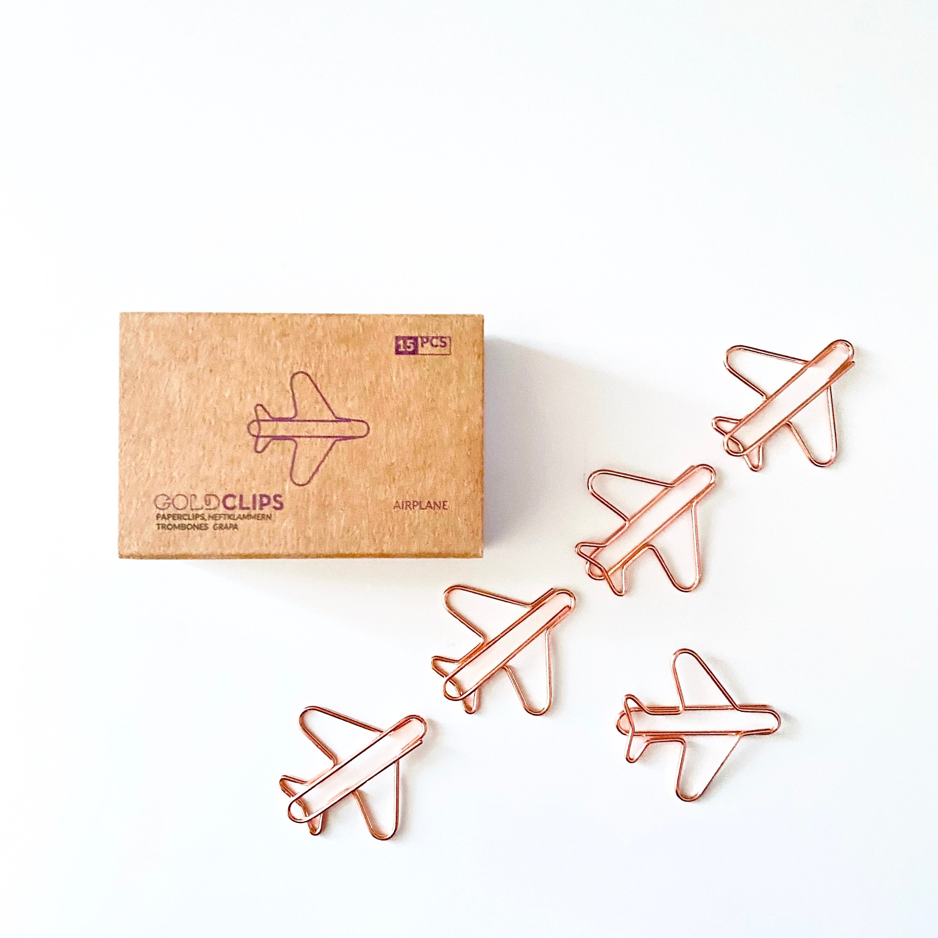 Paper Clip Airplane Rose Gold Paper Clips Airplane Staple Etsy UK