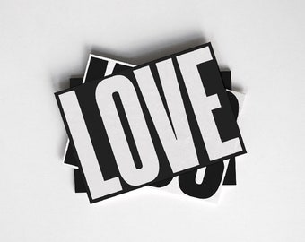 Carte postale LOVE ..... DIN A6, carte de vœux, carte, carte de félicitations, déclaration, typographie, design, fabriqué en Allemagne