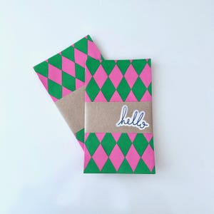 10 toreb papierowych Harlequin zielony/różowy, torba na prezenty, ślub, urodziny, rozdanie, torby, torba na słodycze