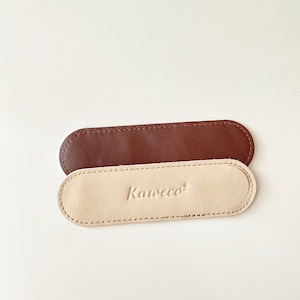 Kaweco case leather, leather case, cream espresso, Kaweco pen case, gift
