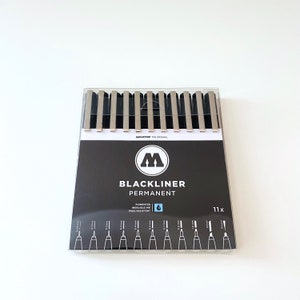 Molotow Blackliner Complete Set, 11 Fineliners, Scrapbooking