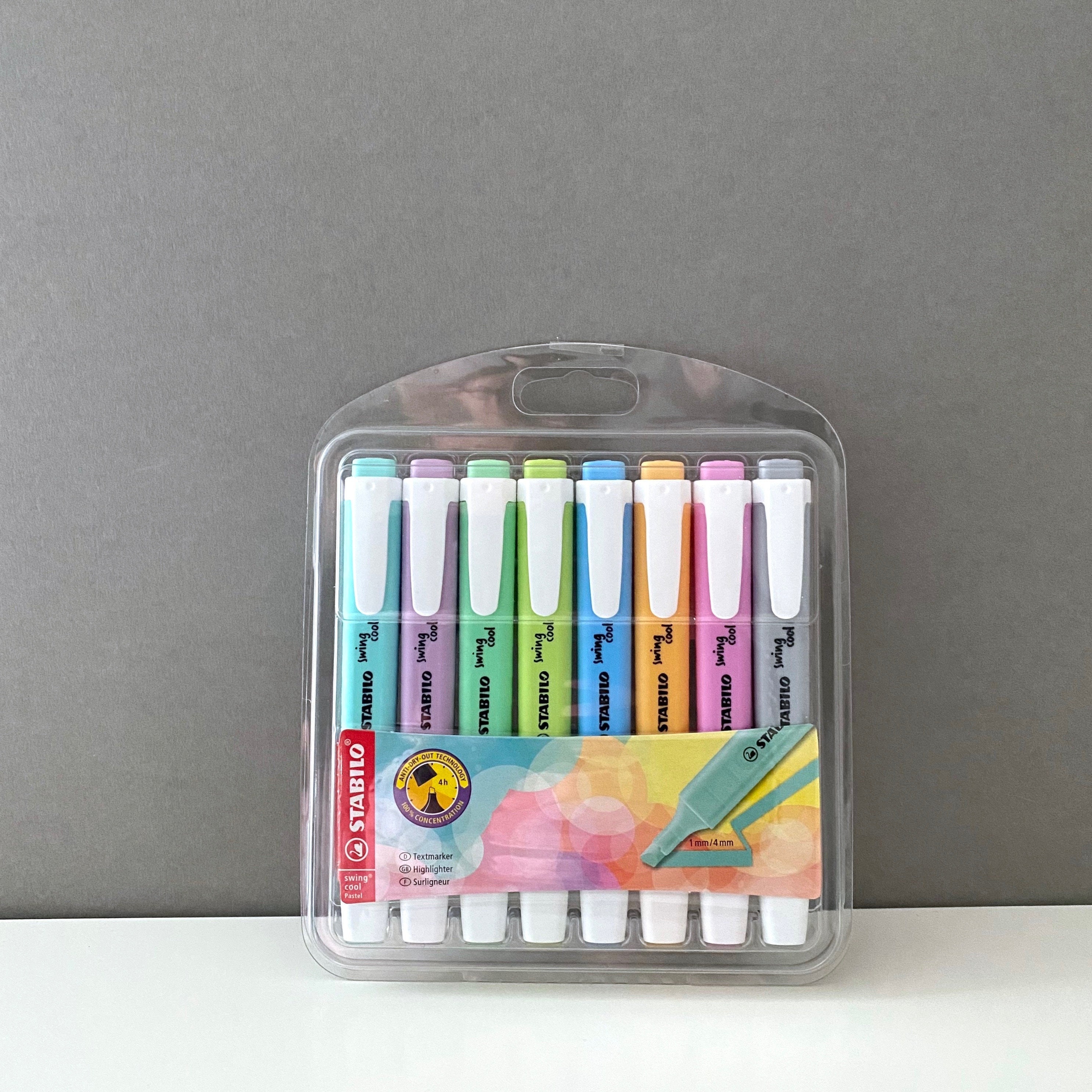 STABILO Swing Cool Highlighter Marker Pens - 1-4mm - Set of 8 Colours