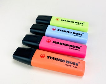 Stabilo Boss Original Pastel, Set of 4, Highlighter, Stabilo Marker,  Luminous Marker, Bujo, Highlighter Pastel Coral 