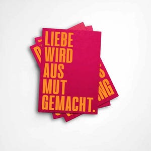 Postkarte LIEBE WIRD.....  A6 Karte, Neon, Grusskarte, Glückwunschkarte, Statement, Typo, Design, made in Germany