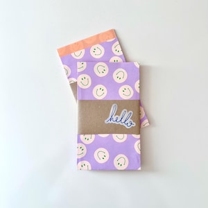 10 Flatbags Smile Viola/Salmone, Sacchetto regalo, Matrimonio, Compleanno, Omaggio, Sacchetto di carta, Sacchetto di caramelle