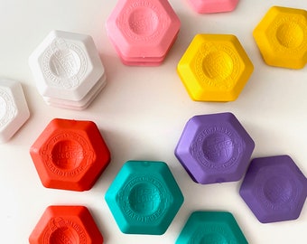 Thermoplastic hexagonal eraser, rubber eraser, colored eraser, pastel pink