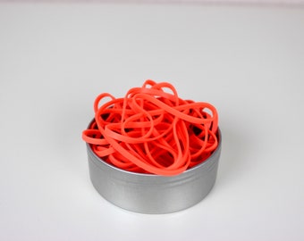 Gummibänder Neon Orange, Gummiband, Haushaltsgummi, rubber band, bunte Gummiringe, Office, Home, Schule