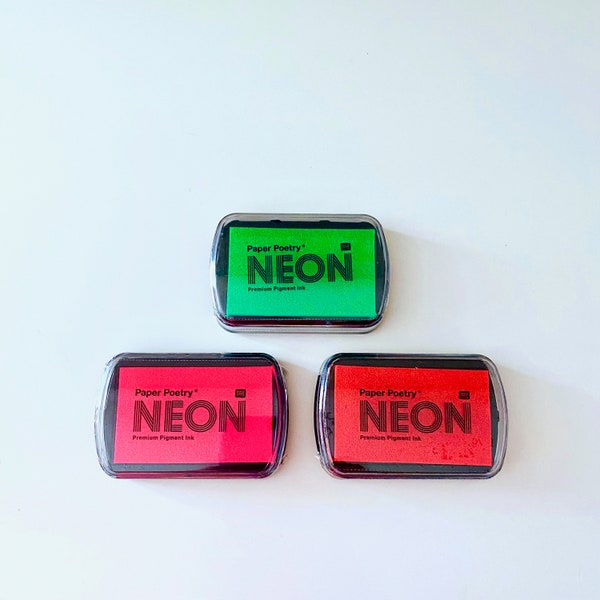 Große Stempelkissen Neon, Pigmentfarbe Neonfarben, Stempel, Stempelfarbe