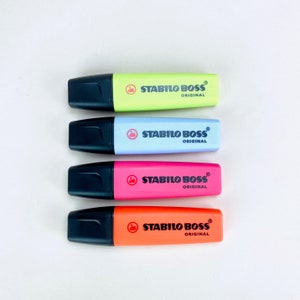 Stabilo Boss Original Pastel, set of 4, highlighter, Stabilo marker, highlighter, Bujo, highlighter pastel coral.....