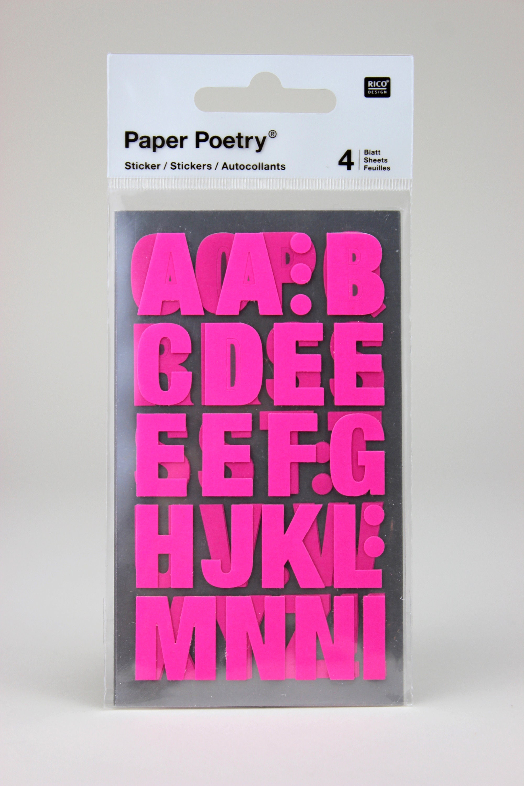 Paper Poetry Sticker Sterne neon 4 Blatt