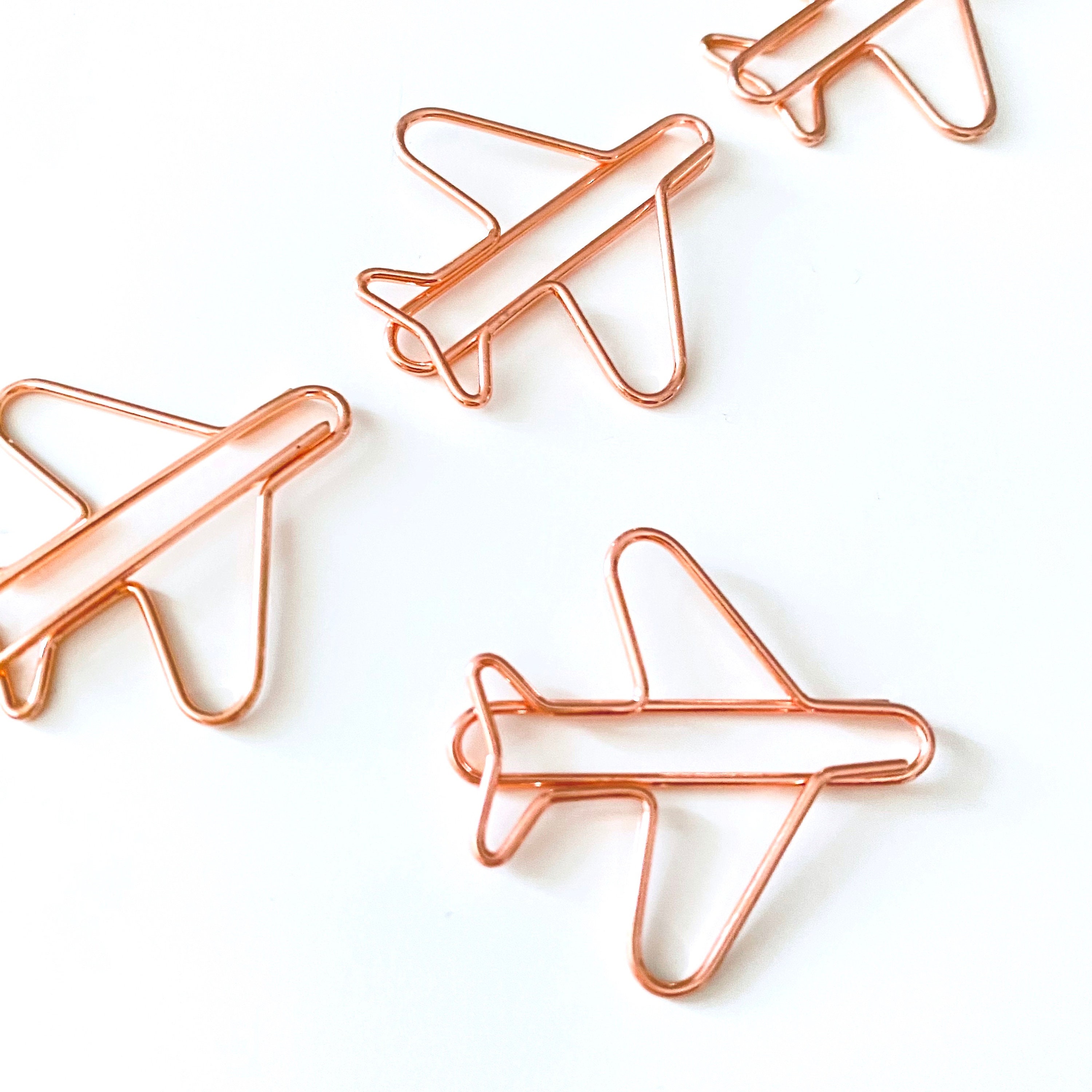 Paperclip airplane rose gold paper clips airplane staples Etsy