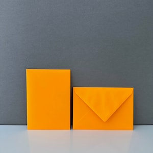 5 Briefumschläge C6, Neonorange, Umschlag Neon, Kuverts, Verpackung, Einladungskarten, Brief, Umschläge, Papeterie