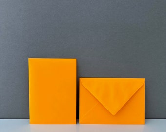 5 envelopes C6, neon orange, neon envelopes, envelopes, packaging, invitation cards, letters, envelopes, stationery