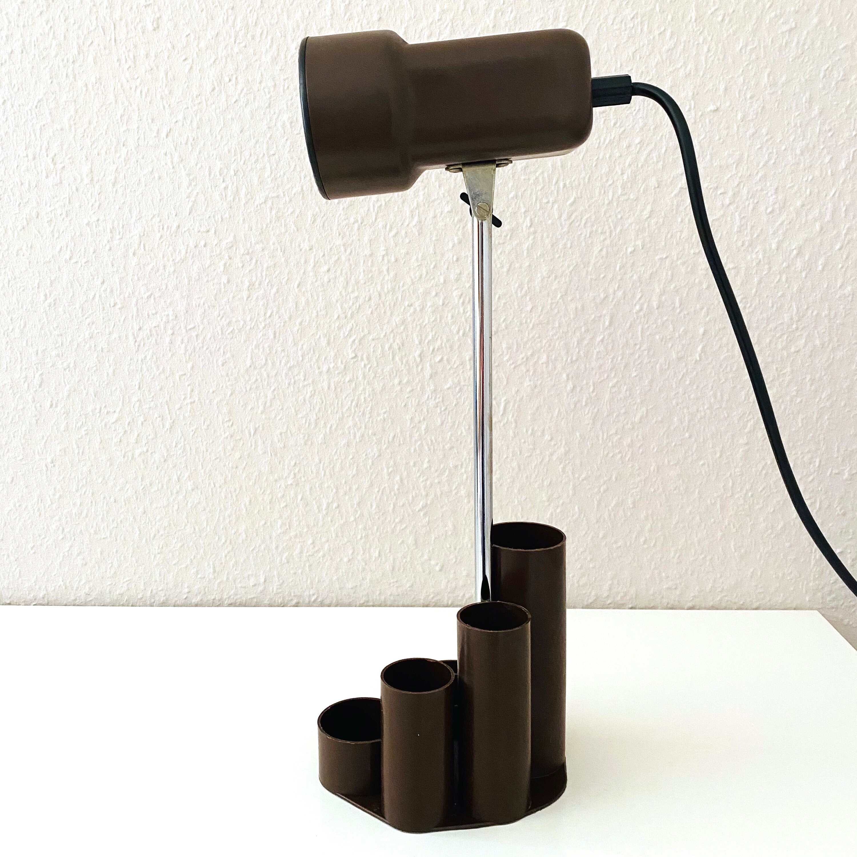 Vintage desk lamp with organizer utensilo pen holder with Etsy