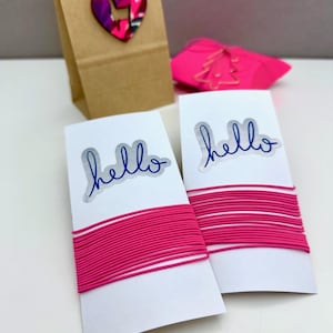 Gift ribbon pink elastic, rubber band 1 mm, elastic band