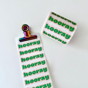 Sticker Hooray, Aufkleber, Etiketten, Geschenke verpacken, Geburtstag, Party
