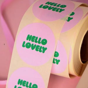 Sticker HELLO LOVELY, stickers, étiquettes, emballage cadeau, anniversaire, fête