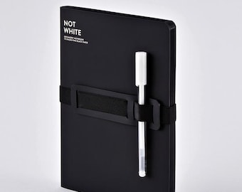 Nuuna Notebook (not white), notebook with black pages, sketchbook with gel pen, blank flexcover notebook