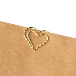 Paperclip heart gold, paperclips, hearts, staple, decorative clip, Valentine&#39;s Day, wedding