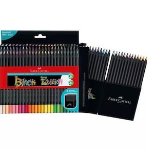 50 crayons de couleur Faber Castell Black Edition, crayons de peinture multicolores,