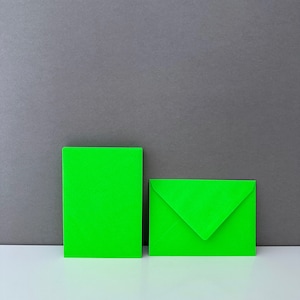 5 Briefumschläge C6, Neongrün, Umschlag Neon, Kuverts, Verpackung, Einladungskarten, Brief, Umschläge