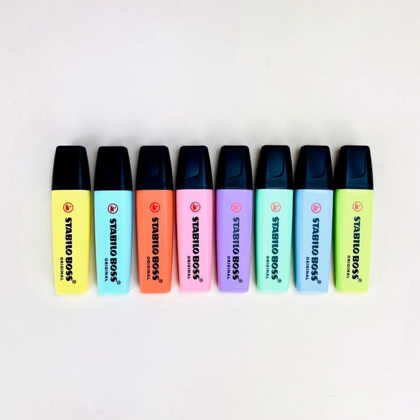 Stabilo Boss Original Pastel, set of 8, highlighter, Stabilo Marker, highlighter, Bujo, highlighter pastel cloudy blue.....