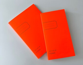 Notebook FLUO Orange, DIN A5 + US format, blank notebook, desk, notes, office