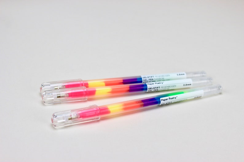 Gel Pen Rainbow Gylegish Rainbow Neon Paper Poetry Glegary multicolored