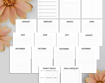 Printable Goal Planner - Monthly Goal Setting Planner - Goal Journal  - Yearly Goal Planner