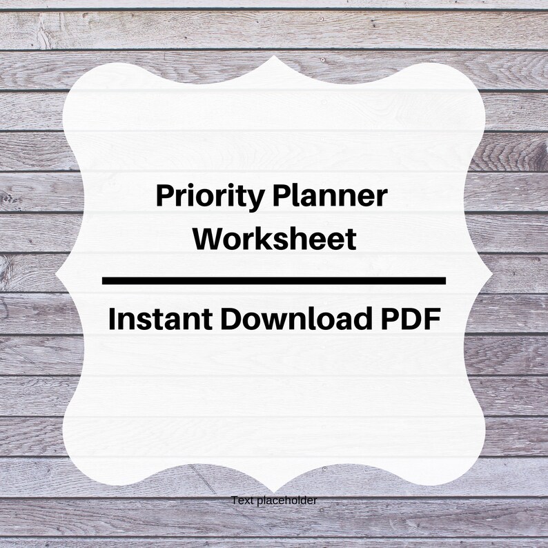 Downloadable Priority Planner Printable Planner List - Etsy