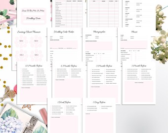 Printable Wedding Planner PDF - Letter Size - Wedding Organizer - Wedding Checklist - Wedding Planning
