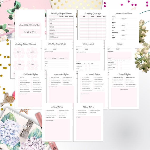 Printable Wedding Planner PDF Letter Size Wedding | Etsy