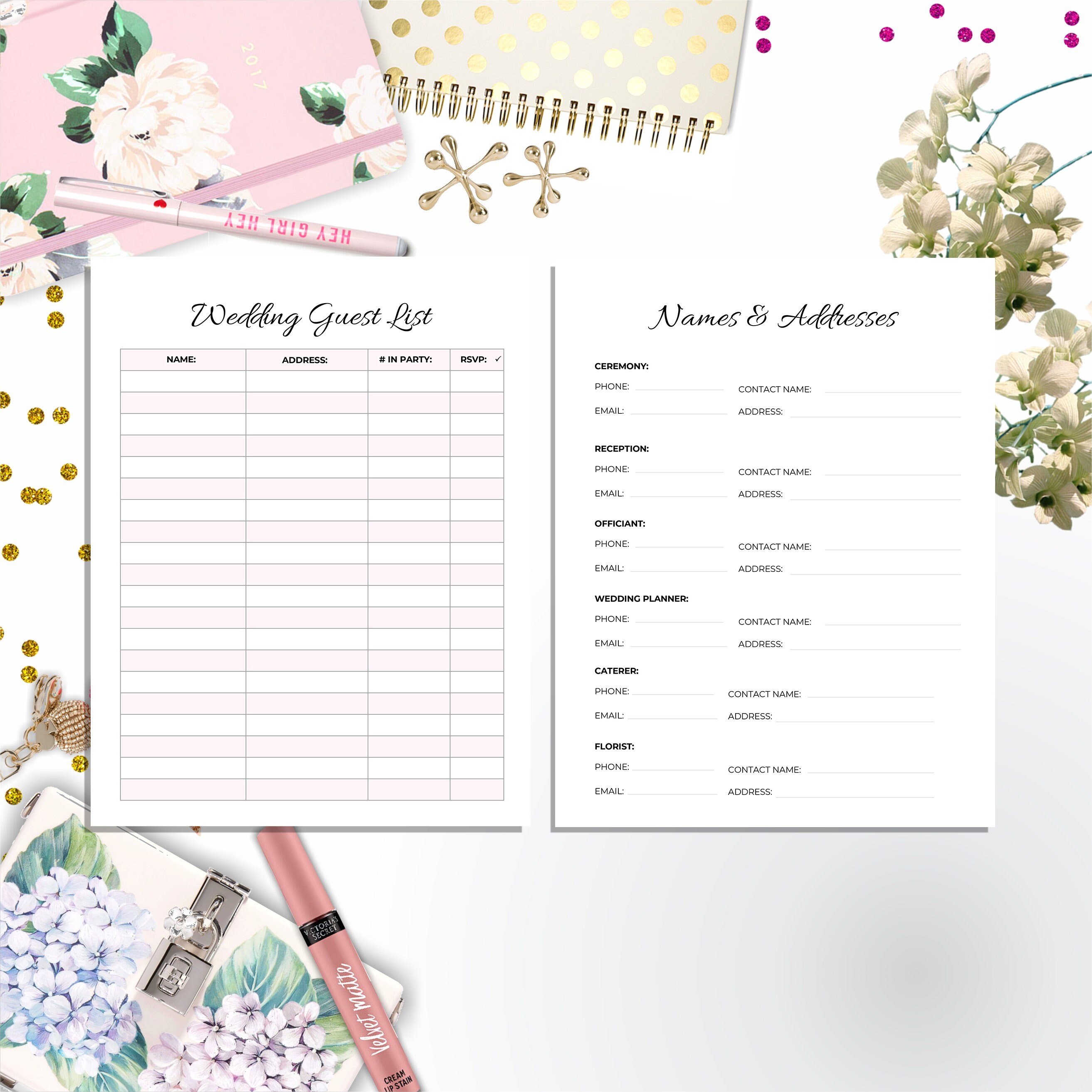 Printable Wedding Planner PDF - Letter Size - Wedding Organizer ...