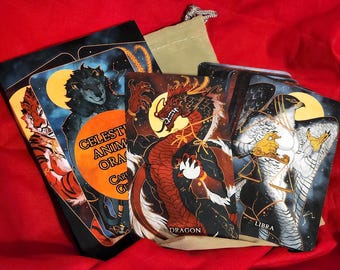CELESTIAL ANIMAL Oracle Card Deck + Book [lgbtqia | gay | anthro | furry | zodiac | beginner]