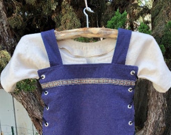 18-24 mo Viking APRON dress, reversible and adjustable apron, Viking apron dress, toddler dress, child gift, child viking costume, yule gift