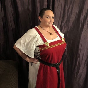 Plus Size Viking Apron Dress, Women&#39;s Viking Costume, Viking Costume, SCA Garb, Viking Dress, Custom Viking Garb, gift for her, Yule Gifts